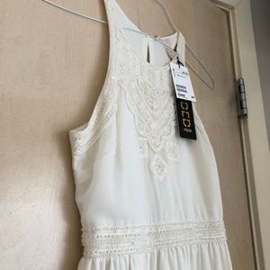 White high neck beaded maxi